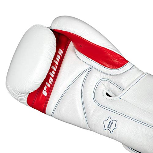 Fighting Leather Training Gloves, White, 14 Oz #TOP2