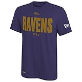 New Era NFL Football Men's Grids Primary Team Color Short Sleeve T-Shirt, Baltimore Ravens, X-Large