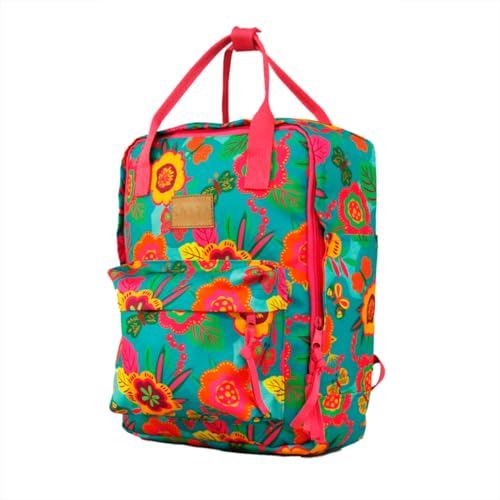 Genérico, Bolsa Mochila Quadrada Cor:Jardim Encantado