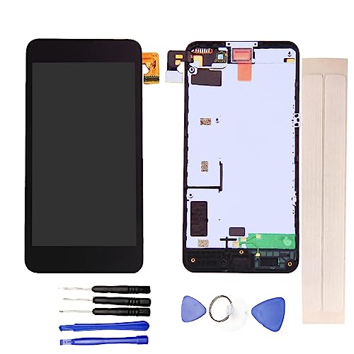 JayTong LCD Display & Replacement Touch Screen Digitizer Assembly with Free Tools for Nokia Lumia 630 635 N630 N635 4.5" black with frame
