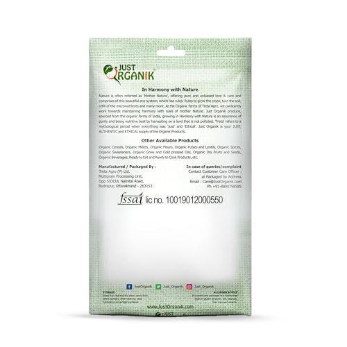 Image of Just Organik Chana Whole (Kala Chana) 1 Kg, certified Organic | black chana | rich source of protein | unpolished and gluten free | godhuma chana