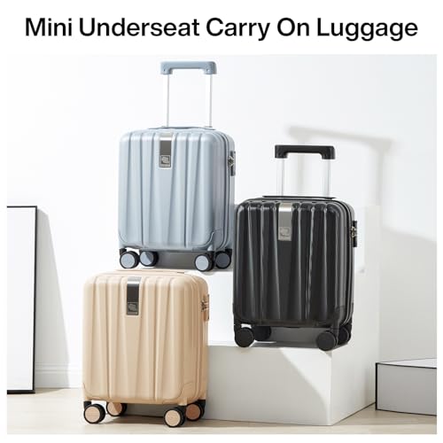 Image of Hanke 14 Inch Underseat Carry On Luggage with Wheels Hard Shell Suitcases Carry On Bag Lightweight Small Mini Suitcase Travel Luggage for Travel Christmas Gifts for Birthday（Cuba Sand）