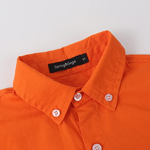 Spring&Gege Boys Long Sleeve Uniform Woven Twill Button Down Shirt4