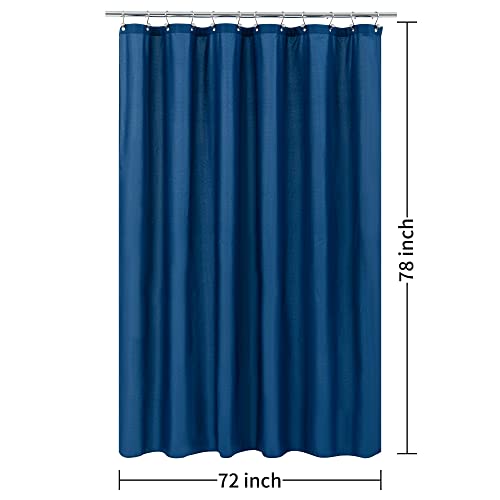 Image of ALYVIA SPRING 72x78 Long Waterproof Fabric Shower Curtain or Liner Navy