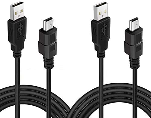 BATSOEASY 2 Pack 10ft PS3 Controller Charging Cable, USB 2.0 Type A to Mini B Cable Sync Cord for Sony Playstation 3 PS3/ PS3 Slim/PS Move Controllers, Cell Phones, Digital Cameras, TI-84 Plus CE etc
