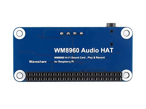 Waveshare Sound Card HAT, Integrates WM8960 Stereo CODEc, Compatible with Raspberry Pi