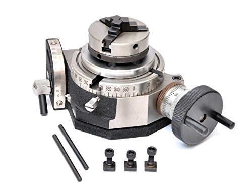 Table rotative inclinable 100 mm avec mandrin à 3 mâchoires 65 mm pour fraiseuse