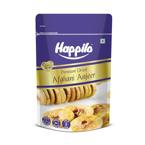 Happilo Premium Dried Afghani Anjeer 200g I Low in Fat | Dry Fruits in Fresh | Healthy Snacks I Rich Source of Vitamins Dietary Fiber | Dry Figs