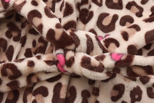 Image of BAOPTEIL Girls Fleece Robe Boys Hooded Bathrobe Soft Flannel Robe For Kids