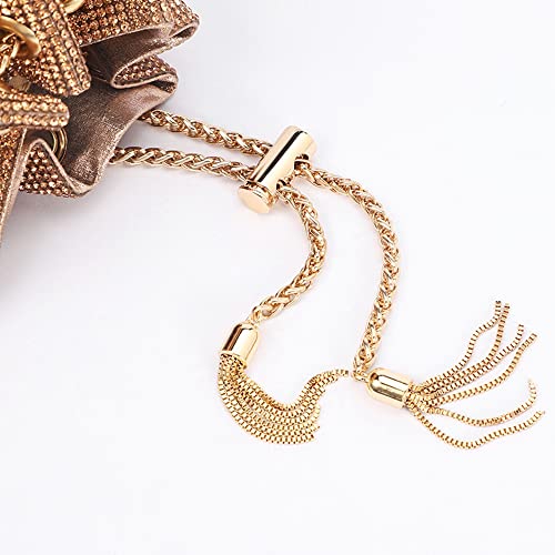 Djbm Women Full Diamonds Bucket Handbag Rhinestone Clutch Purse Evening Clutch For Women Party Prom Cocktail Wedding, Silver #TOP5