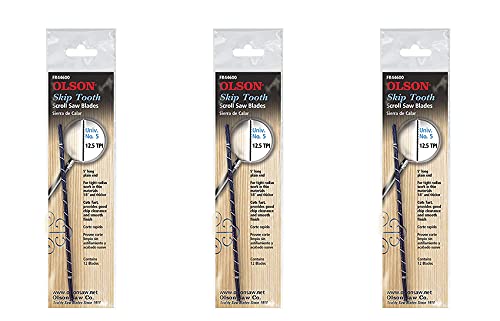 FR44600 Skip Tooth 0.038 x 016-Inch 12.5 TPI Scroll Saw Blade (3)
