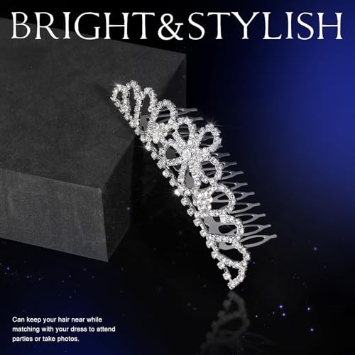Teenitor Crown, 5pcs Tiaras for Women, Tiara Crown, Silver Tiara for Little Girls Rhinestone Headbands Wedding Headband Party