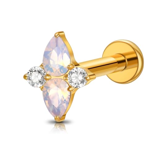 Humorrap 1PC Gold Dangle Flat Back Stud for Helix Flat Tragus Conch 16G 8mm by Humorrap - Used condition - US$8.68