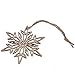 Hophen Wooden Laser Cut Hexagon Snowflake with Hemp Rope Rustic Style Crafts Christmas Tree Hanging Ornament (20, Snowflake2)