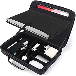 Smatree 360° Full Protective 15-16,2inch Hard Laptop Shoulder Bag Compatible with new MacBook Pro 16.2inch 2023 2021, 15.4 inch MacBook Pro (Specially Fit UK/EU Power Plug)