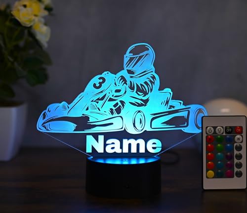 Optechvisual Lámpara de mesa LED personalizada para cualquier habitación, regalo ideal para aficionados al motor, niños y para decoración