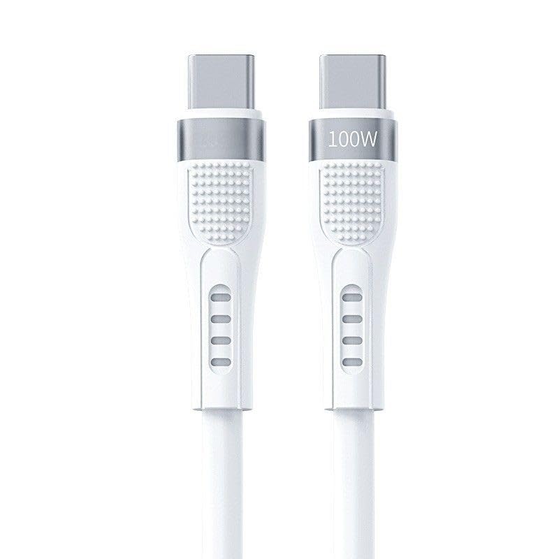 PDATeknoloji 100W Type-C to Type-C Hızlı Şarj ve Data Kablosu 1.3m Beyaz AZ-B03a (100w Type-C to Type-C Beyaz)