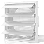 HG Power 6 Inch/150mm Gravity Grille Air Vent Cover, 175mm External Dimension Louvred Wall Vent with Flyscreen, Ventilation for Tumble Dryer, Extractor Fan, Garage, Bathroom, Kitchen, Outside Wall