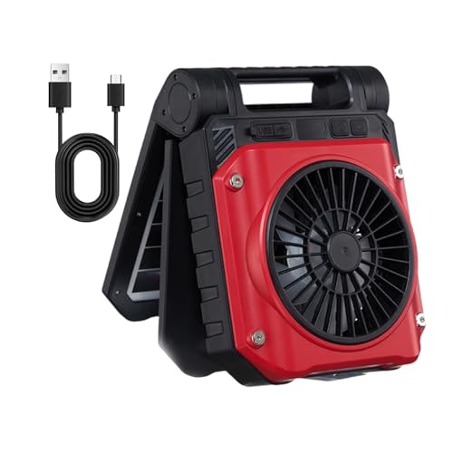 Ventilador para acampar con luz ligera y carga USB para exteriores 2