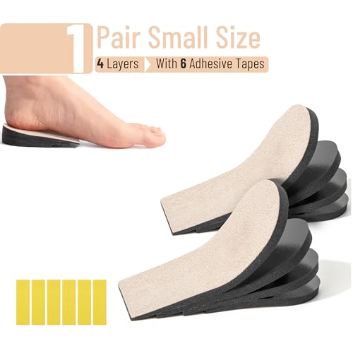 Image of Dr. JK- Adjustable Heel Lifts for Women and Men, 1 Pair, 4 Layers, Small Size, Beige, Shoe Lifts for Uneven Legs