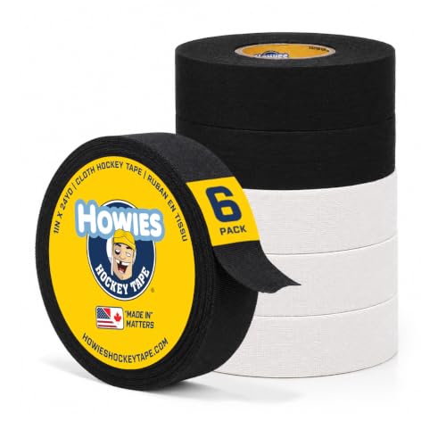 Howies Hockey Tape 6-Pack Combo - White & Black Cloth Stick Tape