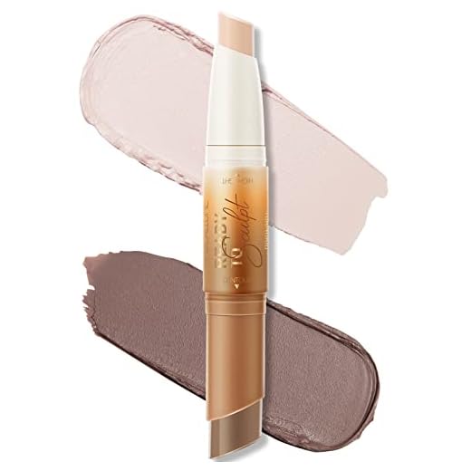 FOCALLURE 2 in 1 Cream Bronzer and Highlighter Stick,Non-greasy & Non-drying Contour Makeup Pencil,Easy to Create a Natural Matte Finishing with Highly Formula,Long Lasting & Waterproof Face Brighten Make up Pen,FAIR