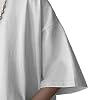 Men's Oversize Stylish Pockets T-Shirts Hip Hop Casual Heavyweight Tees Summer Crew Neck Outdoor Tops, White, Large #4