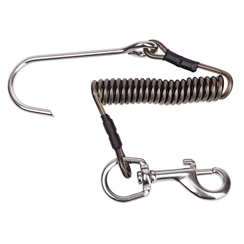 IST JL-6 Coiled Reef Hook for Drift Scuba Diving, Stainless Steel Spiral Lanyard Clip is Corrosion Resistant