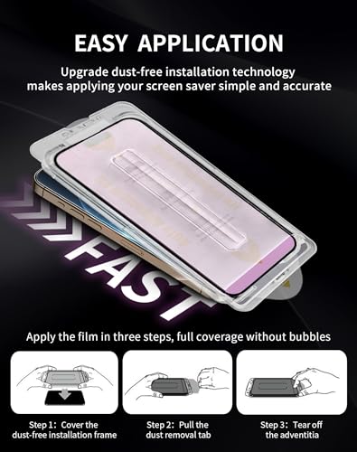 Image of 2 Pack Gradient for iPhone 17 Pro Max Privacy Screen Protector for iPhone17ProMax 6.9inch Tempered Glass [Auto-Installation] Anti Spy Anti Blue Light Eye Protection HD Clear Anti-Scratch No Bubble