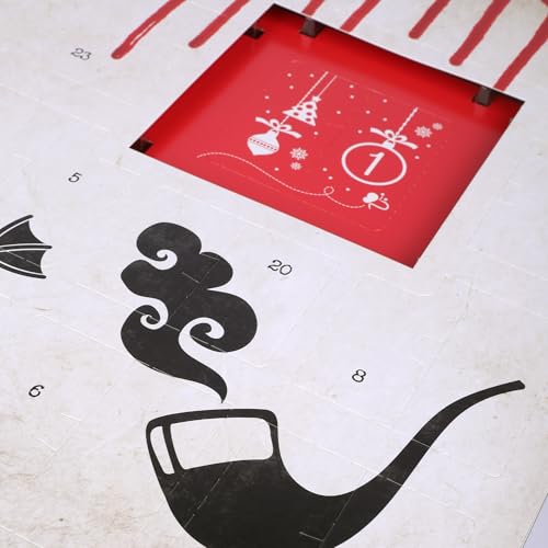 صندوق هدايا تفاعلي وكبير الحجم، تقويم ظهور الجريمة 2025 - 24 فصلًا مثيرًا مع أكياس شاي عضوي لكل يوم - تقويم ظهور للبالغين بقصة جريمة مستمرة، ومتعة شاي مستدامة، وموسم ظهور آسر