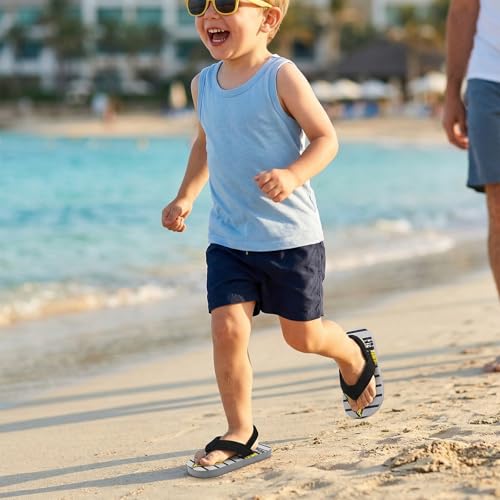 Image of Boys Girls Strap Flip Flops Sandals Cute Cartoon Unicorn Shark Toddler Flip Flop Kids Pool Beach Flat Slide Summer Water Shoes