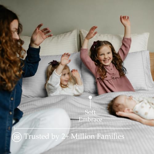 Image of Threadmill 600TC Cotton Full Sheet Set, Sateen, Damask Stripe, Light Grey