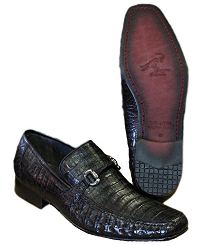Exotic Genuine Crocodile Caiman Belly Men Ankle Dress Shoes Black_8 #TOP3