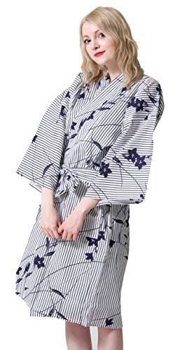 Image of Dita Tokyoin Traditional Made In Japan Cotton Yukata Robe (Japanese Pajama Kimono) Easy Wearing set2