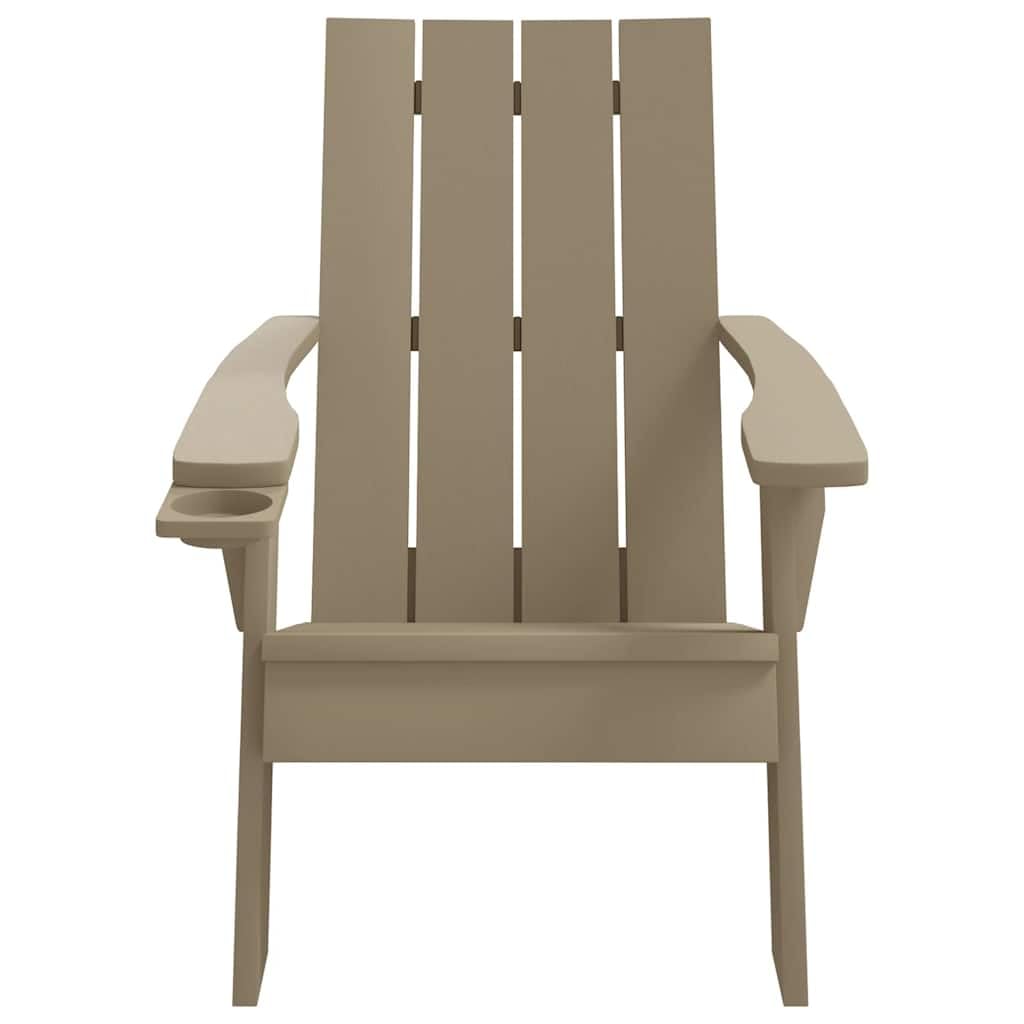 Adirondack krzesło ogrodowe z polipropylenu, 75 x 88,5 x 89,5 cm, z uchwytem na kubek, ergonomiczne, odporne na warunki atmosferyczne, można układać w stos, idealne na taras, balkon, do ogrodu