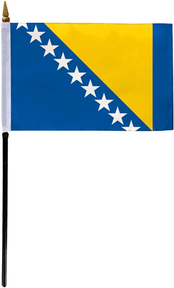 AGAS Bosnia & Herzegovina Flag 2x3 ft Outdoor 200D Nylon Double Stitched Hem Never Rust Brass Grommets Canvas Header Old Bosnian National Flag