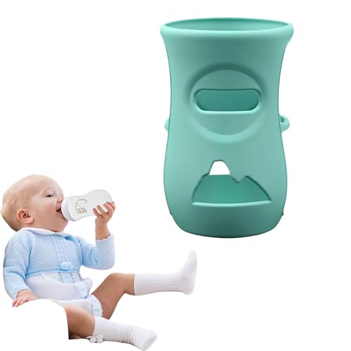Image of ZHOSXRC Silicone Sleeves for Avent Glass Bottles,for Avent Glass Bottle Sleeve,Anti Breakage Baby Bottle Holder,Shatter Proof Natural Silicone Bottle Sleeve for Avent Glass Baby Bottles (Green240ML)