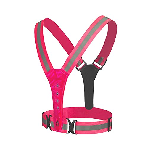 Ceinture réfléchissante vélo haute visibilité lumière rouge sécurité nocturne