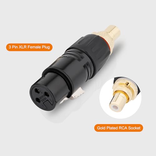 Adaptador XLR Hembra a RCA Hembra 2 unidades Preffair miniatura 3