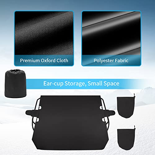 Rilsen Windshield Sun Cover Summer Car Sunscreen With Side Mirrors Cover All Weather Winter & Summer Front Window Automotive Covers Sun & Snow-Shade (L (66.54"*51.97")) #TOP2
