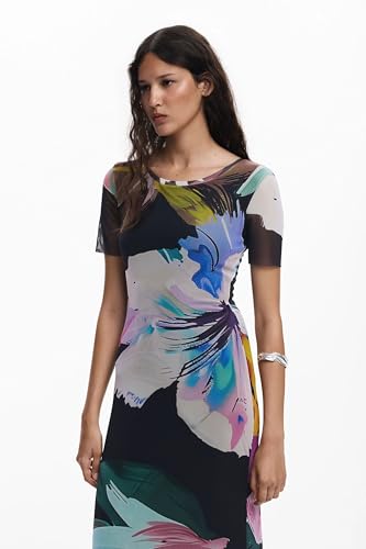 Robe décontractée femme chic imprimée colorée style mi-long - 4
