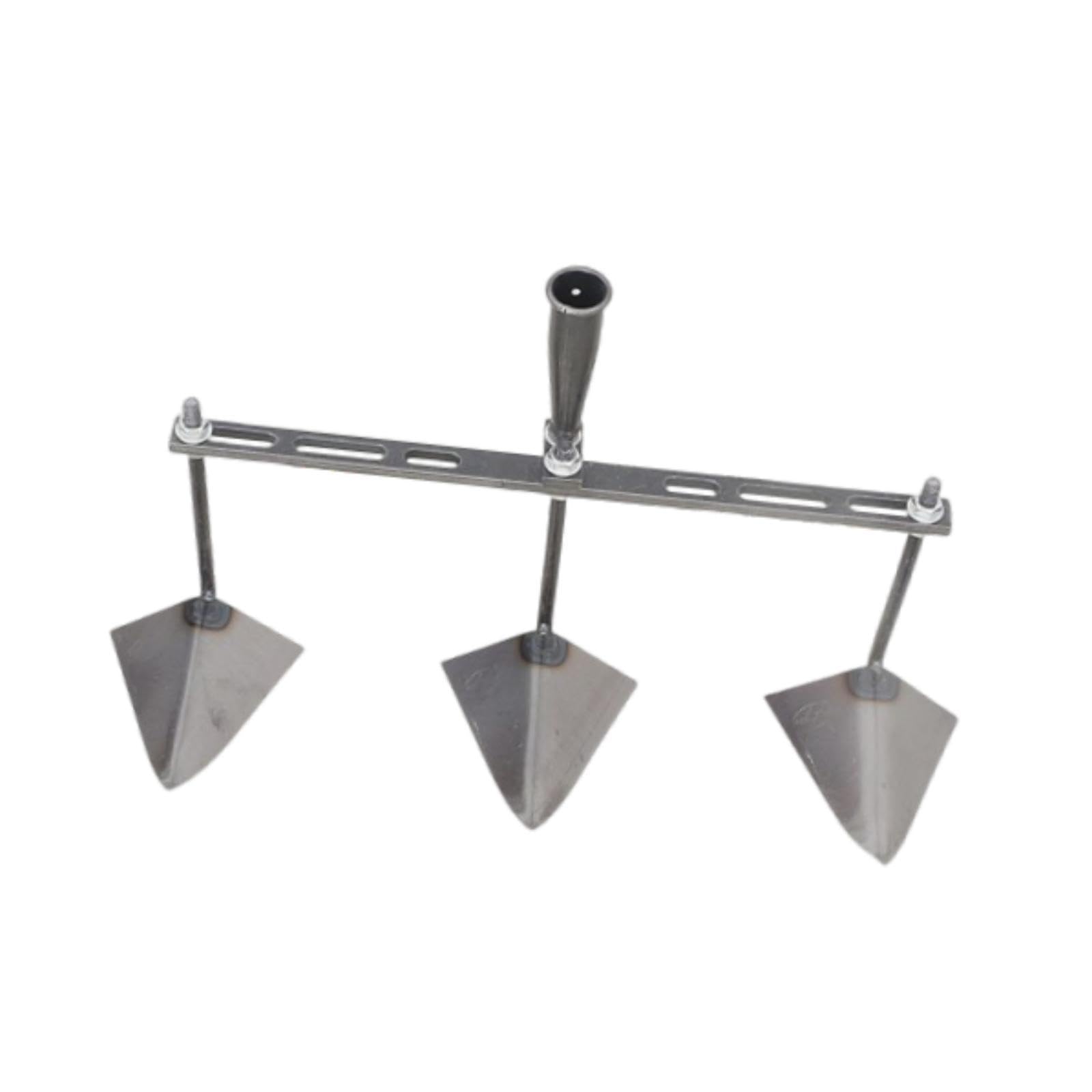 Houe de Jardin à Tête Triangulaire, Outil de Jardinage à Espacement Réglable, Houe à Main pour La Plantation, 50 Cm à Trois Têtes
