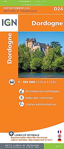 IGN - Dordogne Map D24 IGN 1:200K