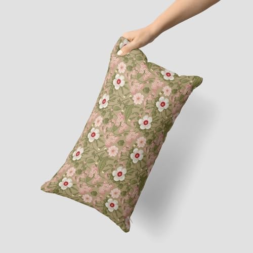 Housse de coussin de chaise motif fleurs effet soie rectangulaire - 8