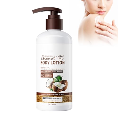Eazerom 06 Crema Coporal Hidratante Coco,300ml Loción Hidratante con Coco,Loción Corporal Refrescante,ara Pieles de Normales a Secas,Crema Coco Crema Facial y Corporal,Loción Corporal Diaria