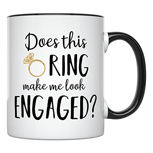 YouNique Designs Tasse mit Aufschrift 'Does This Ring Make Me Look Engaged', 325 ml,...