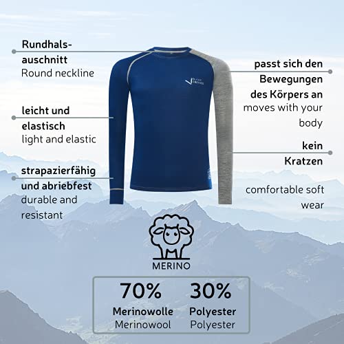 Merino Langarmshirt für Herren von Black Crevice in Anthrazit/Grau