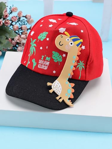 Image of PASSION PETALS Summer Dino Rockstar Baseball Cap for Kids Boys and Girls 2-4Years