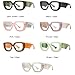 TYUVIVO Fashion Colorful Women Glasses Frame Clear Anti-Blu-Ray Spring Hinge Wide Legs Eyewear Men Polygon Frame,green,One si