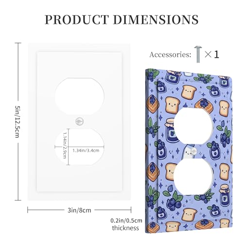 Blueberry Plaque murale duplex en plastique bleu de taille standard pour prises électriques pour nouvel appartement, maison, chambre à coucher, bureau – vue 3